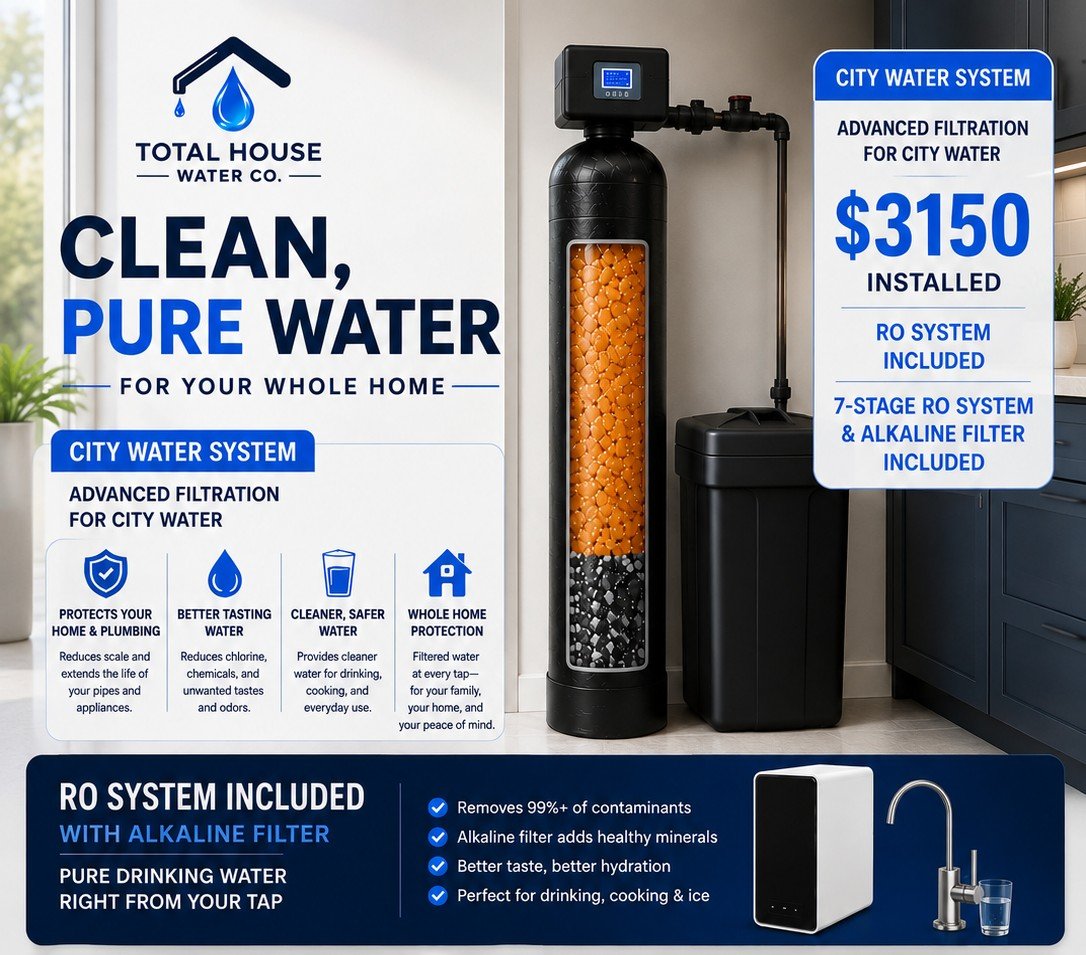 Total House Water Co. City Water filtration system with reverse osmosis unit included